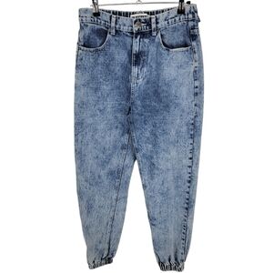 🖤 womens size 6 the rockn rev acid wash cropped high waist mom jeans